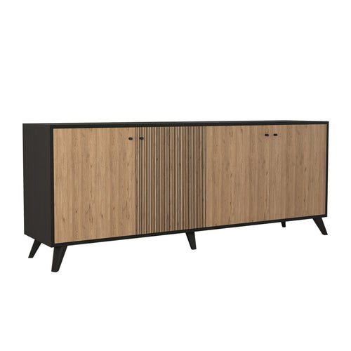 Бюфет  KRUDEN цвят черен-натурал 180x40x78.6cм