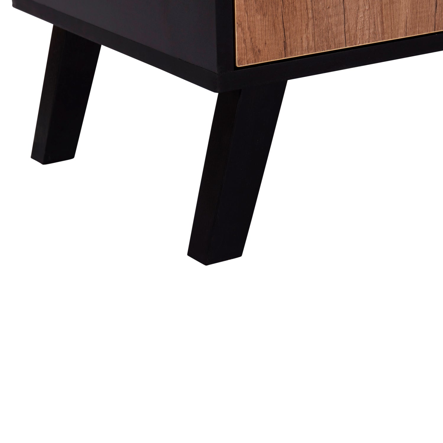 Тв шкаф Kruden меламинов в черно-натурален 180x40x51см