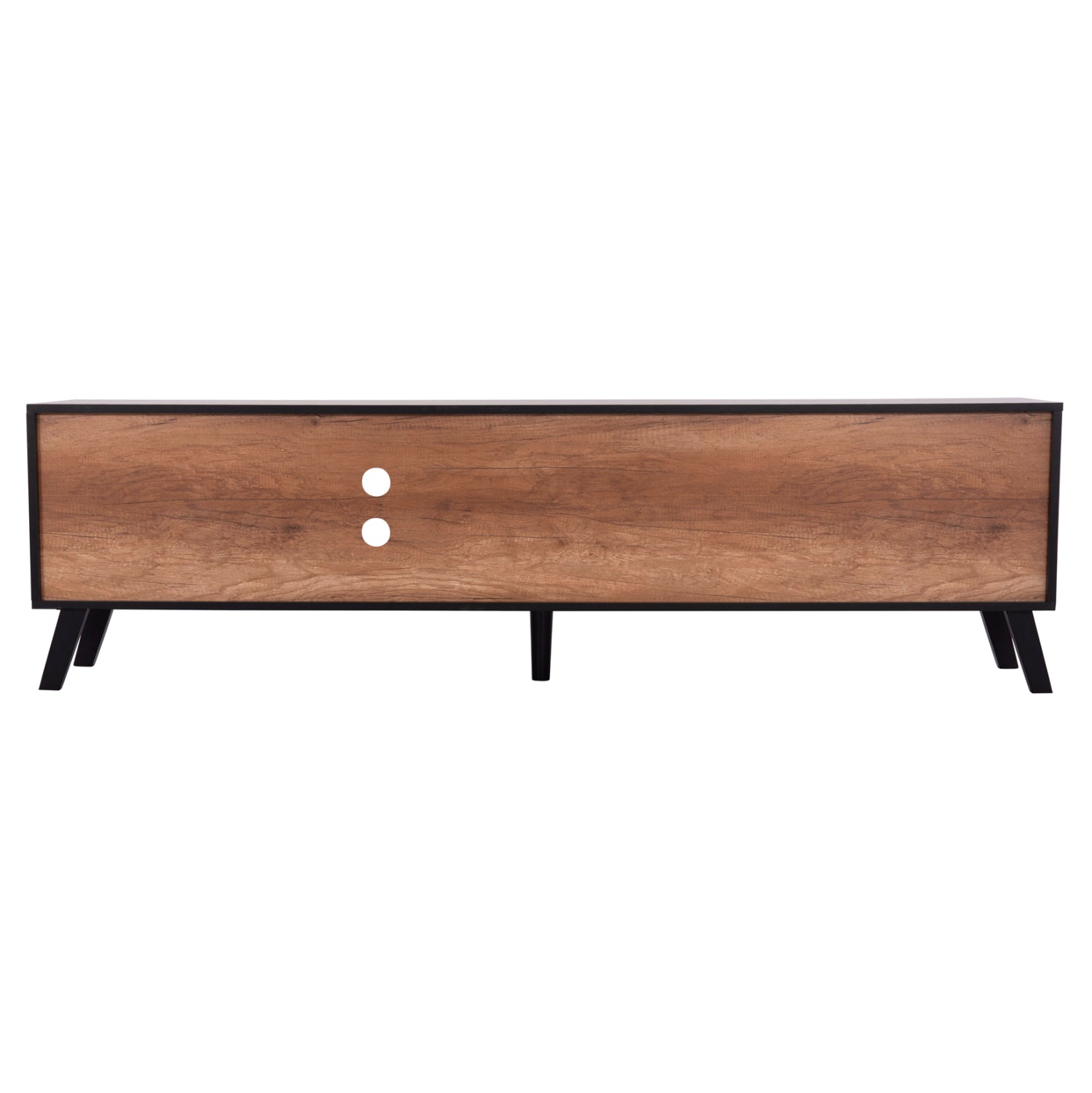 Тв шкаф Kruden меламинов в черно-натурален 180x40x51см