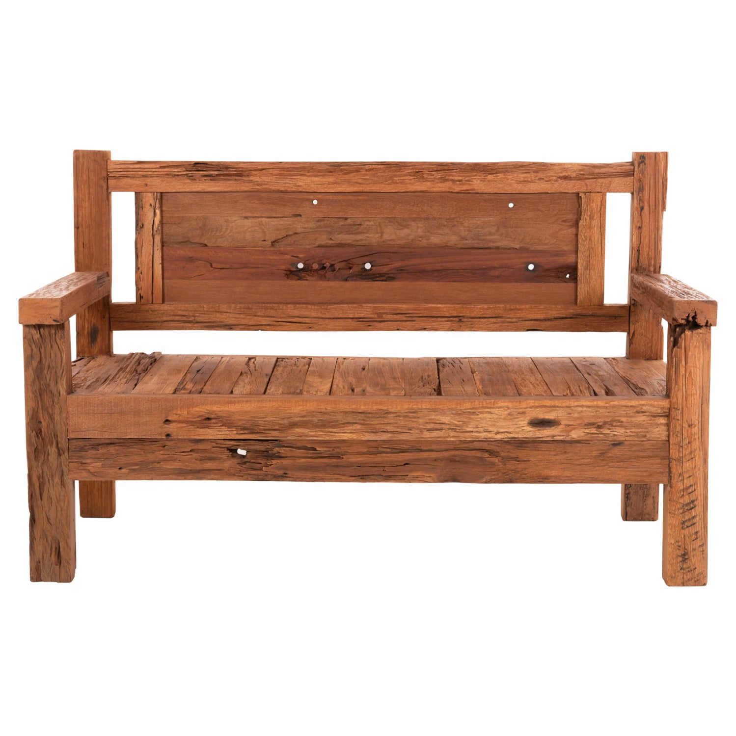 Пейка триместна рециклирана дървесина 159.5x80x100см.