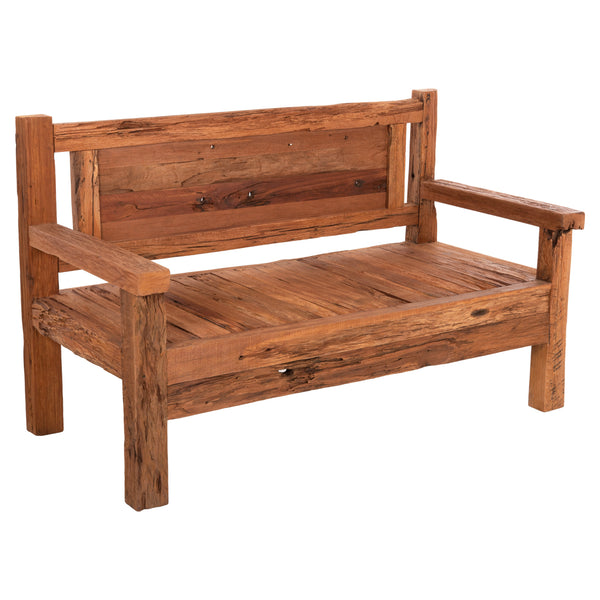 Пейка триместна рециклирана дървесина 159.5x80x100см.
