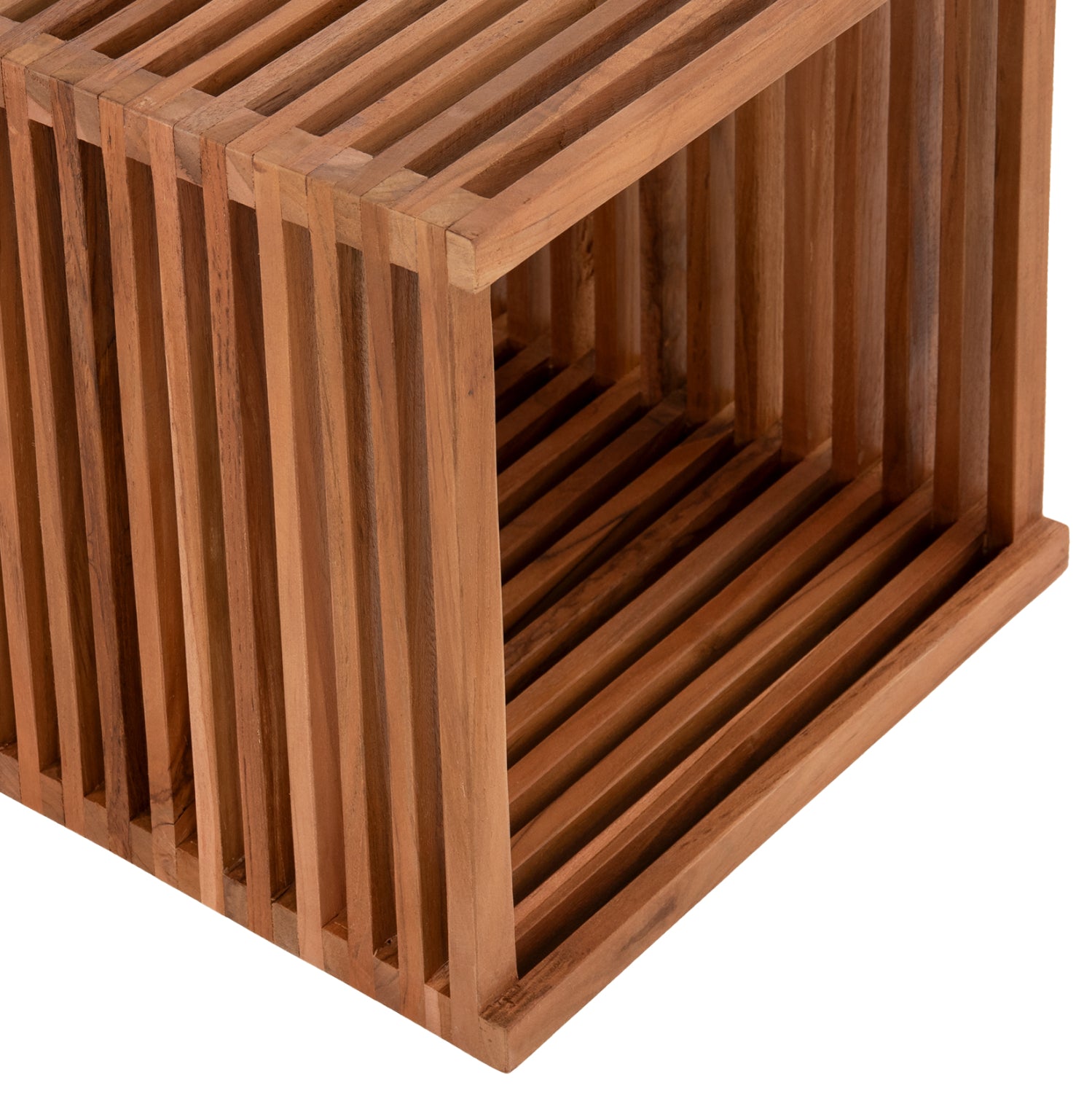 Странична маса 9482 тиково дърво естествен цвят 40x40.5x40.5см
