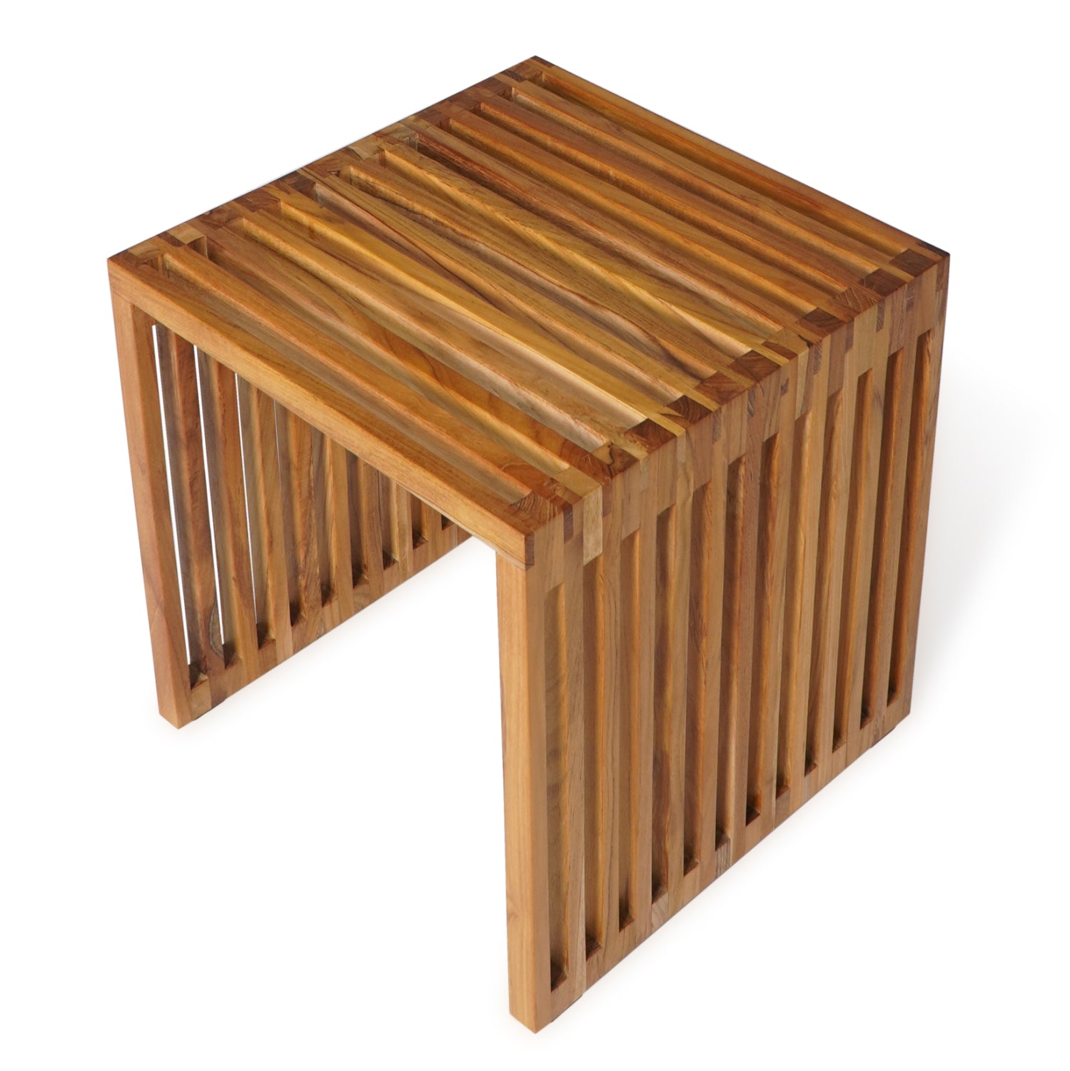 Странична маса 9483 тиково дърво естествен цвят 40x40.5x40.5см