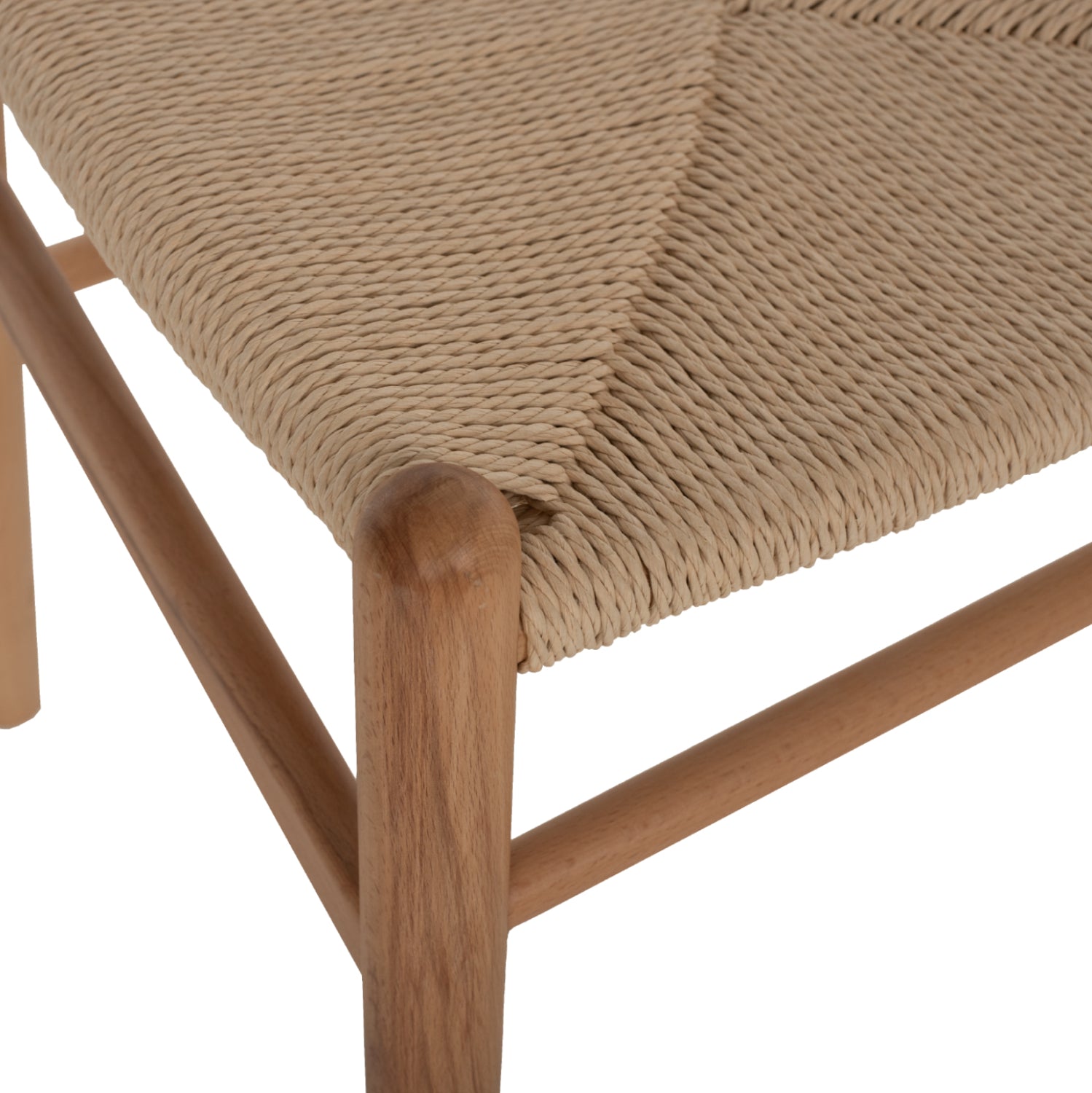 Трапезен стол ΗELSINKI, от букова дървесина и въже в естествен цвят 46.5x41x80см.