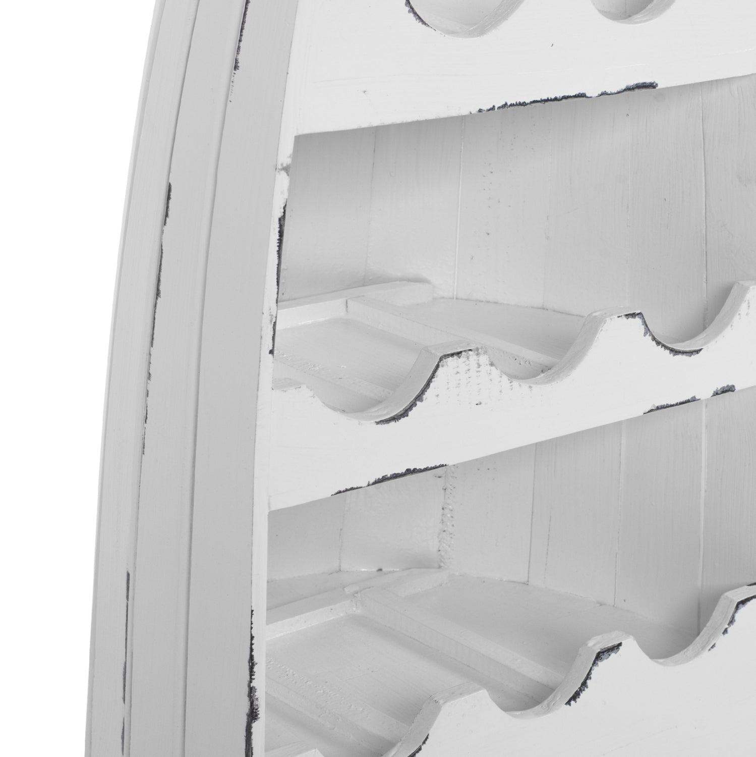 Дървена стойка за бутилки ΚΑΒΑ бял цвят/махагон 36x26x92,5