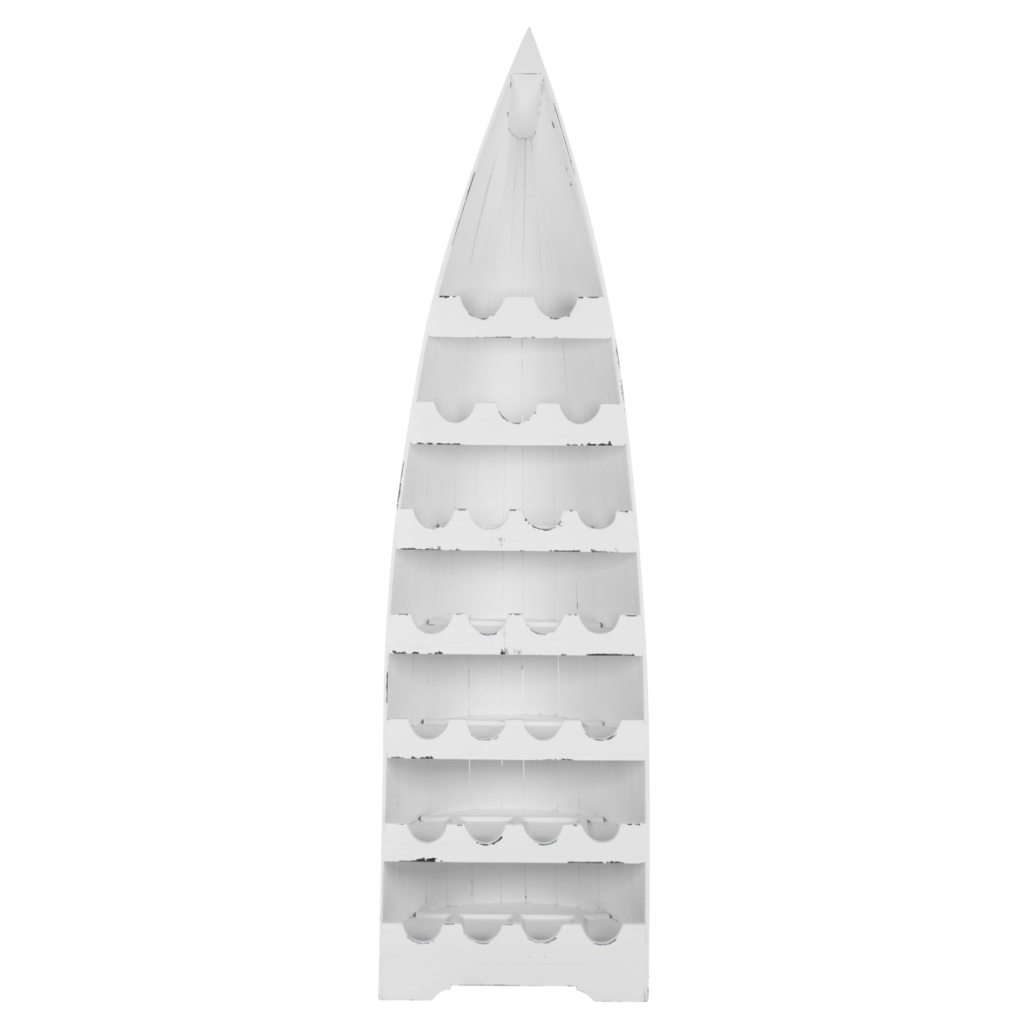 Дървена стойка за бутилки бял цвят 55x30x195/махагон