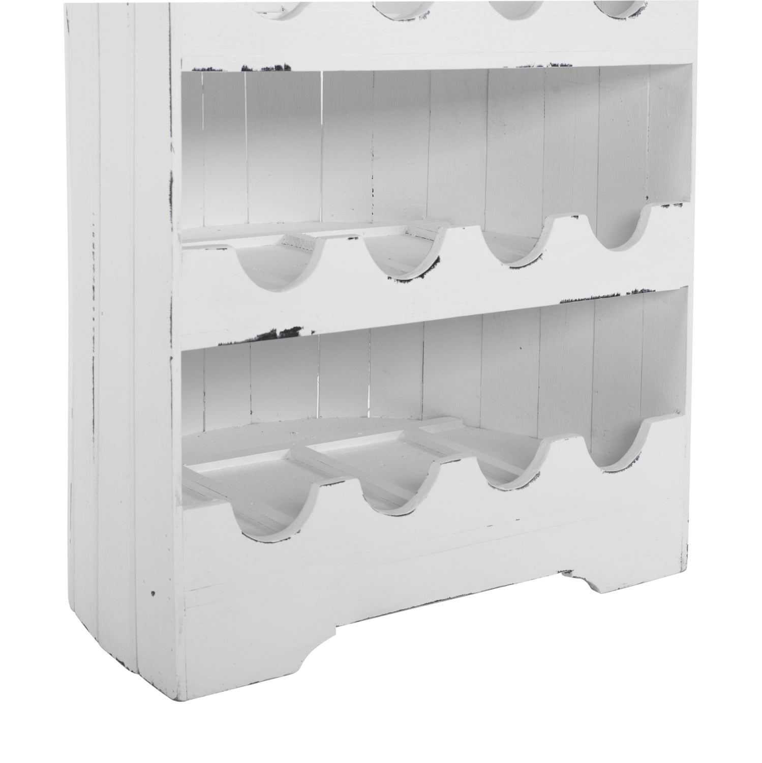 Дървена стойка за бутилки бял цвят 55x30x195/махагон