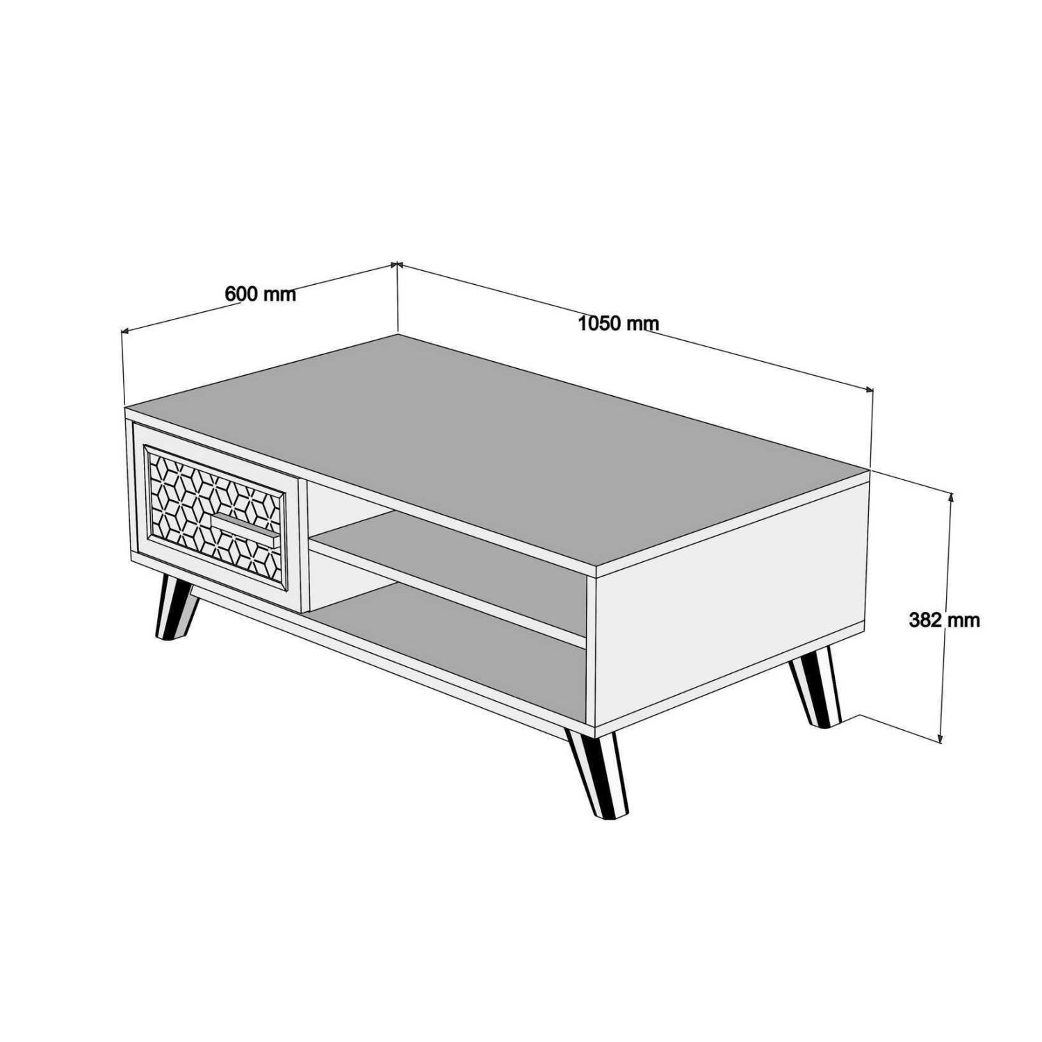 Холна маса 9497 цвят орех-бял 105x60x38.2см