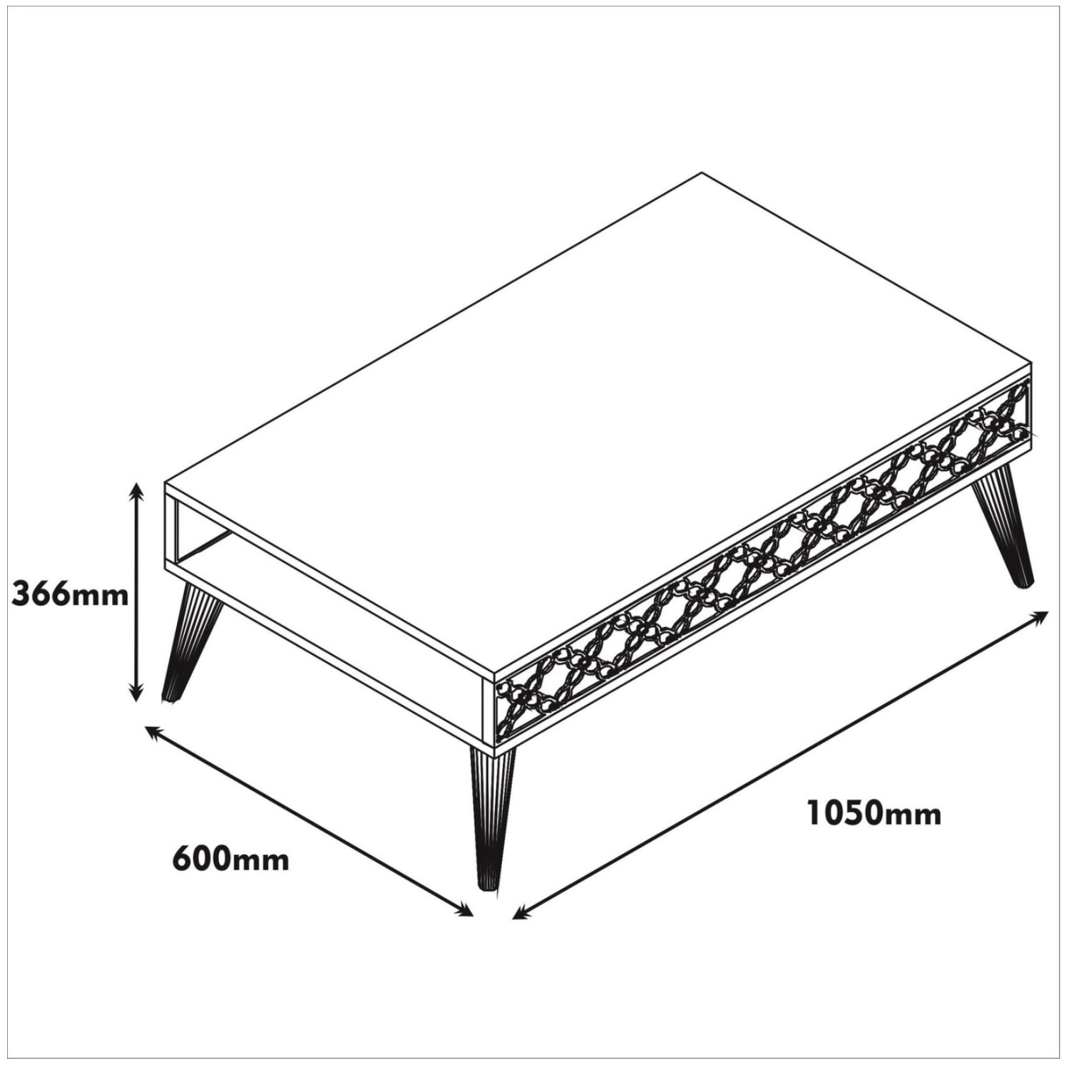 Холна маса  Платания цвят орех 105x60x36.6см