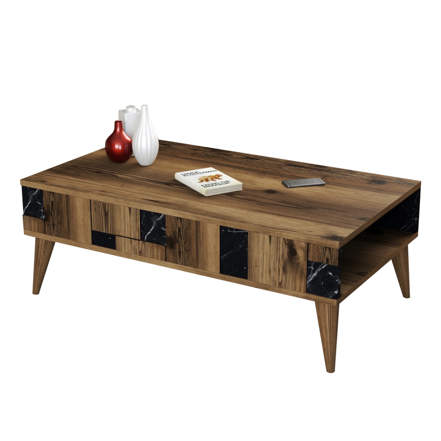 Холна маса 9504 цвят орех-черен 105x60x37.6см