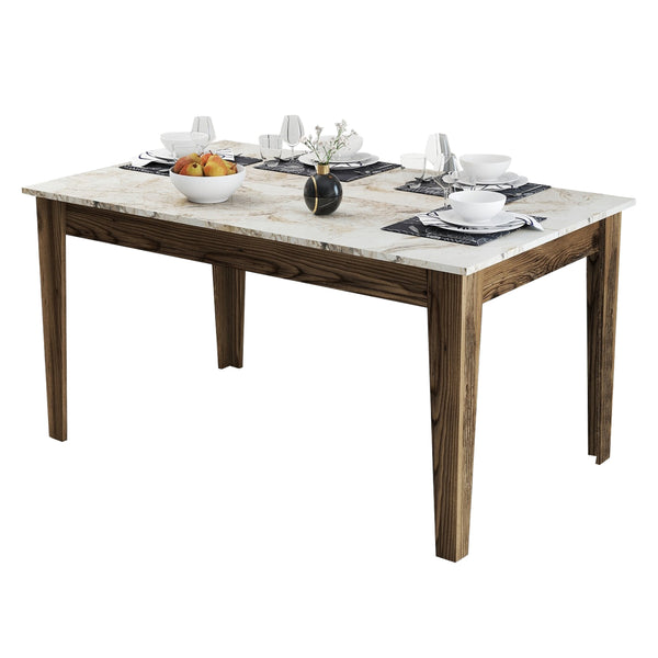 Трапезна маса STANDARD орех-бял цвят 145x88x75см