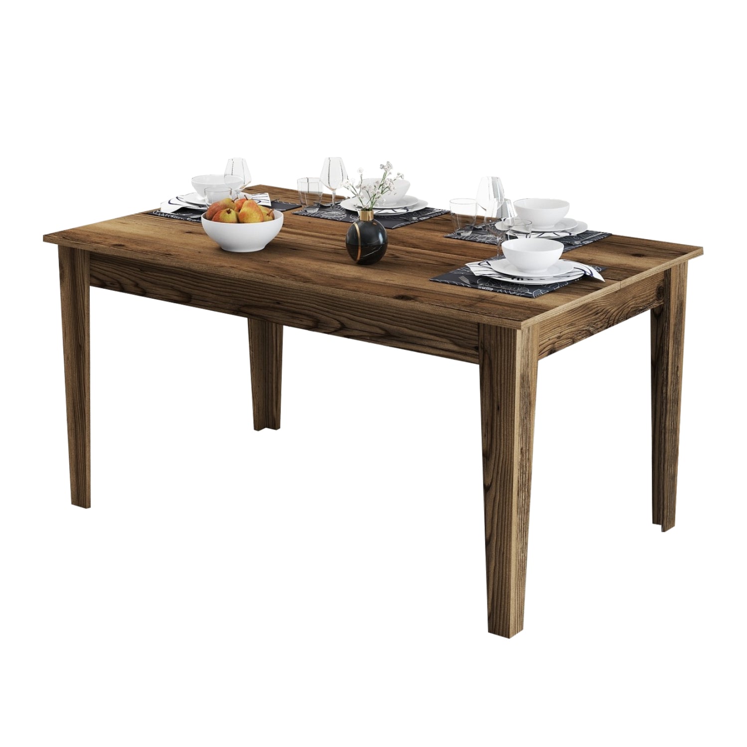Трапезна маса STANDARD орех с място за съхранение 145x88x75см