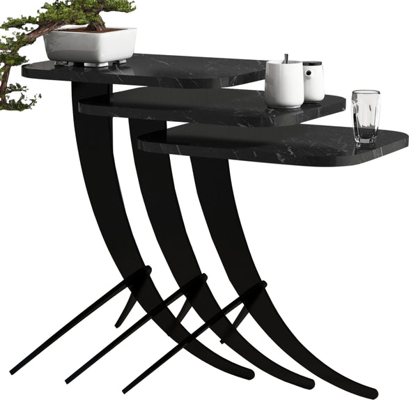 Помощни маси  ZIGON 3 бр  черен цвят 35x45x60см