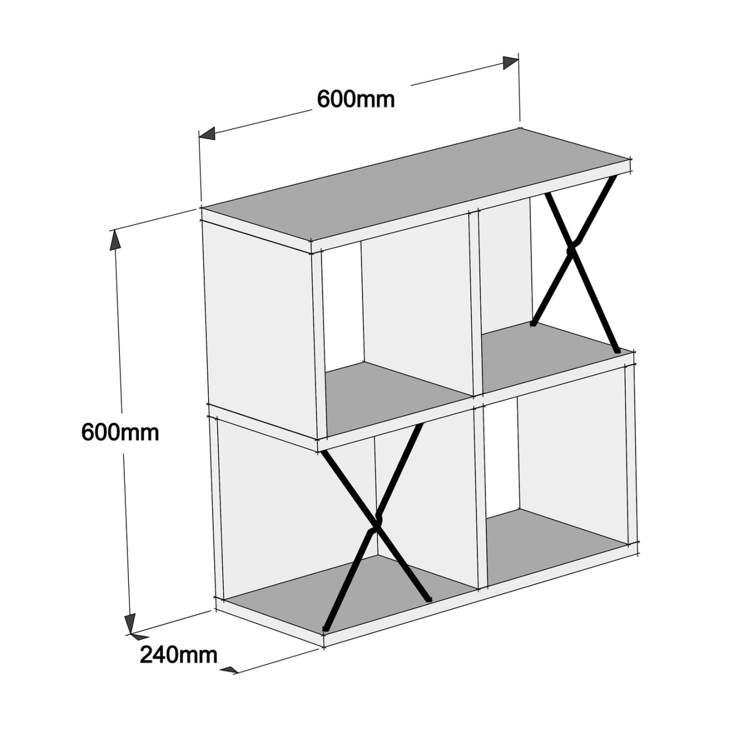 Етажерка 9520 цвят дъб 60x24x60см