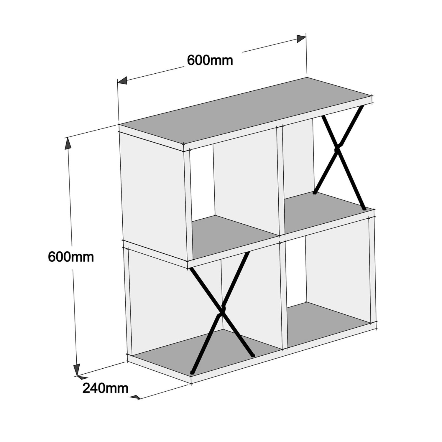 Етажерка 9520 бял цвят 60x24x60см