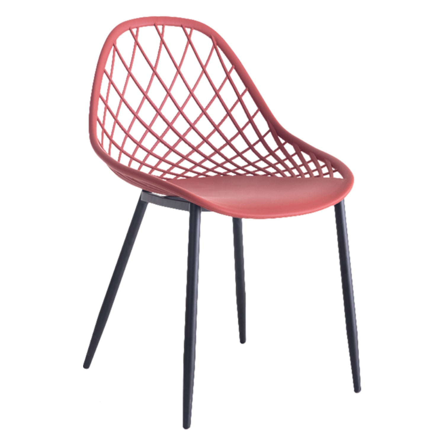 Стол  LIO цвят червен-черен 52x53x82