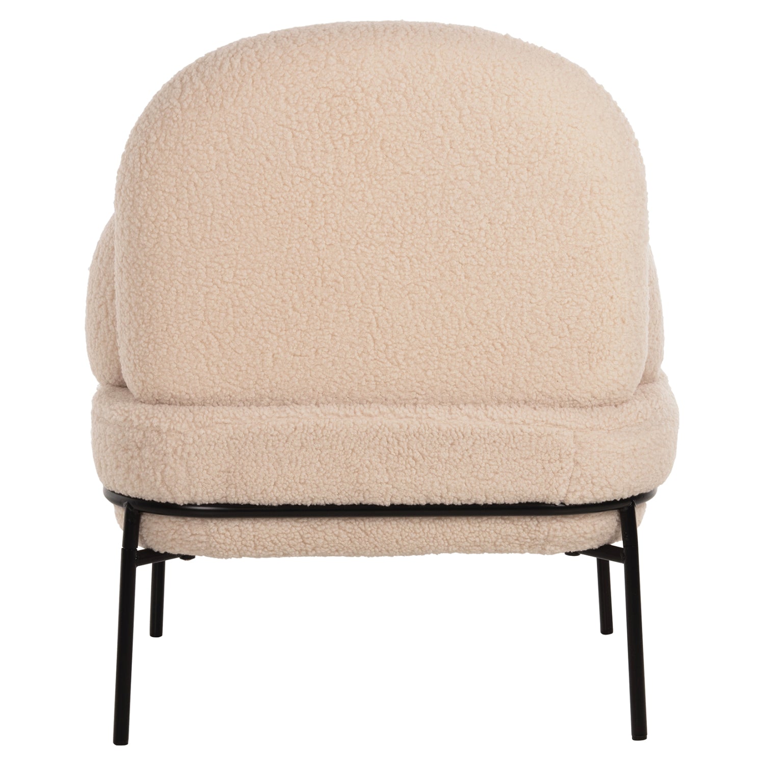 Кресло Агнес букле цвят екрю-черен 74x71x83