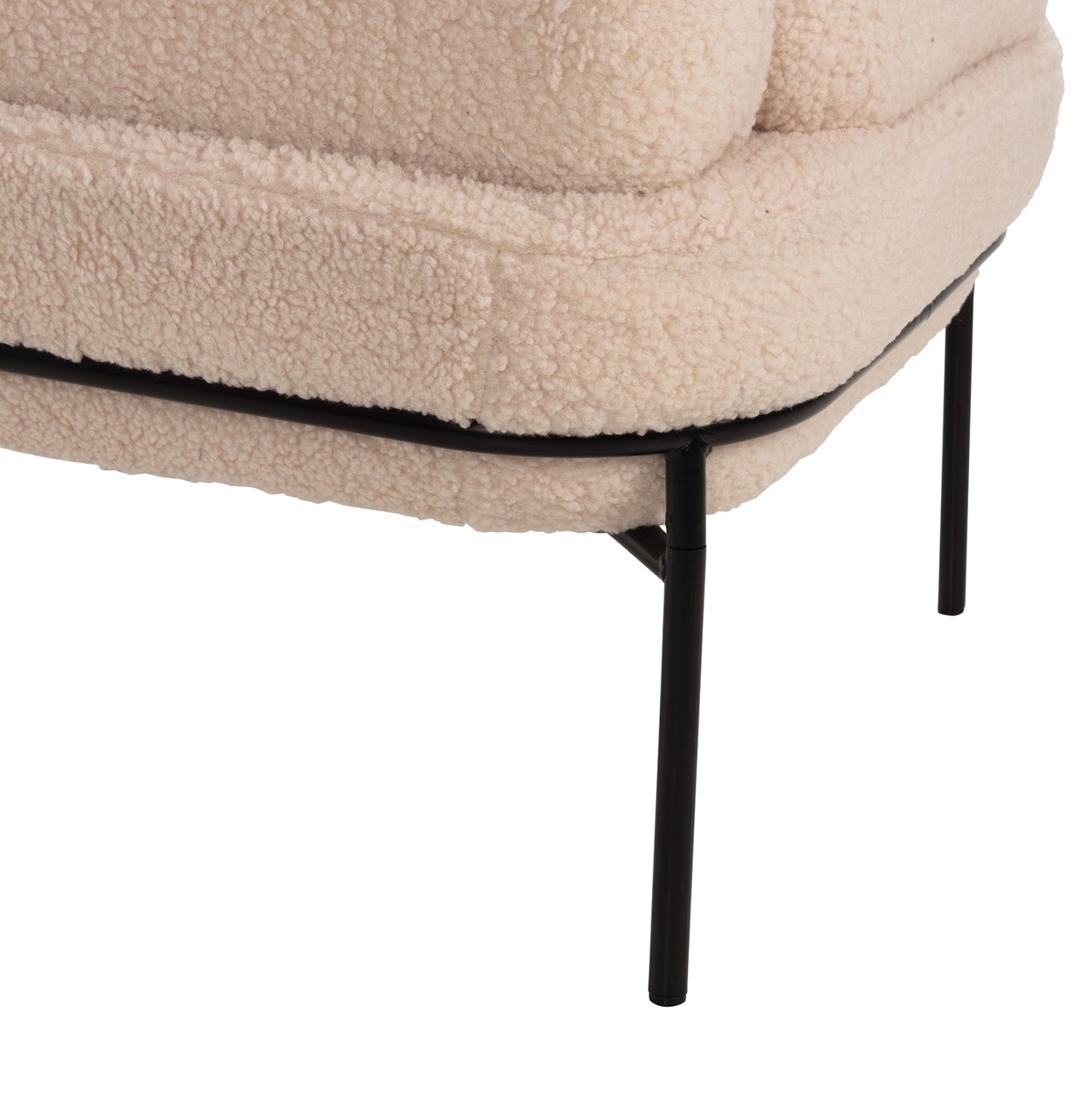 Кресло Агнес букле цвят екрю-черен 74x71x83