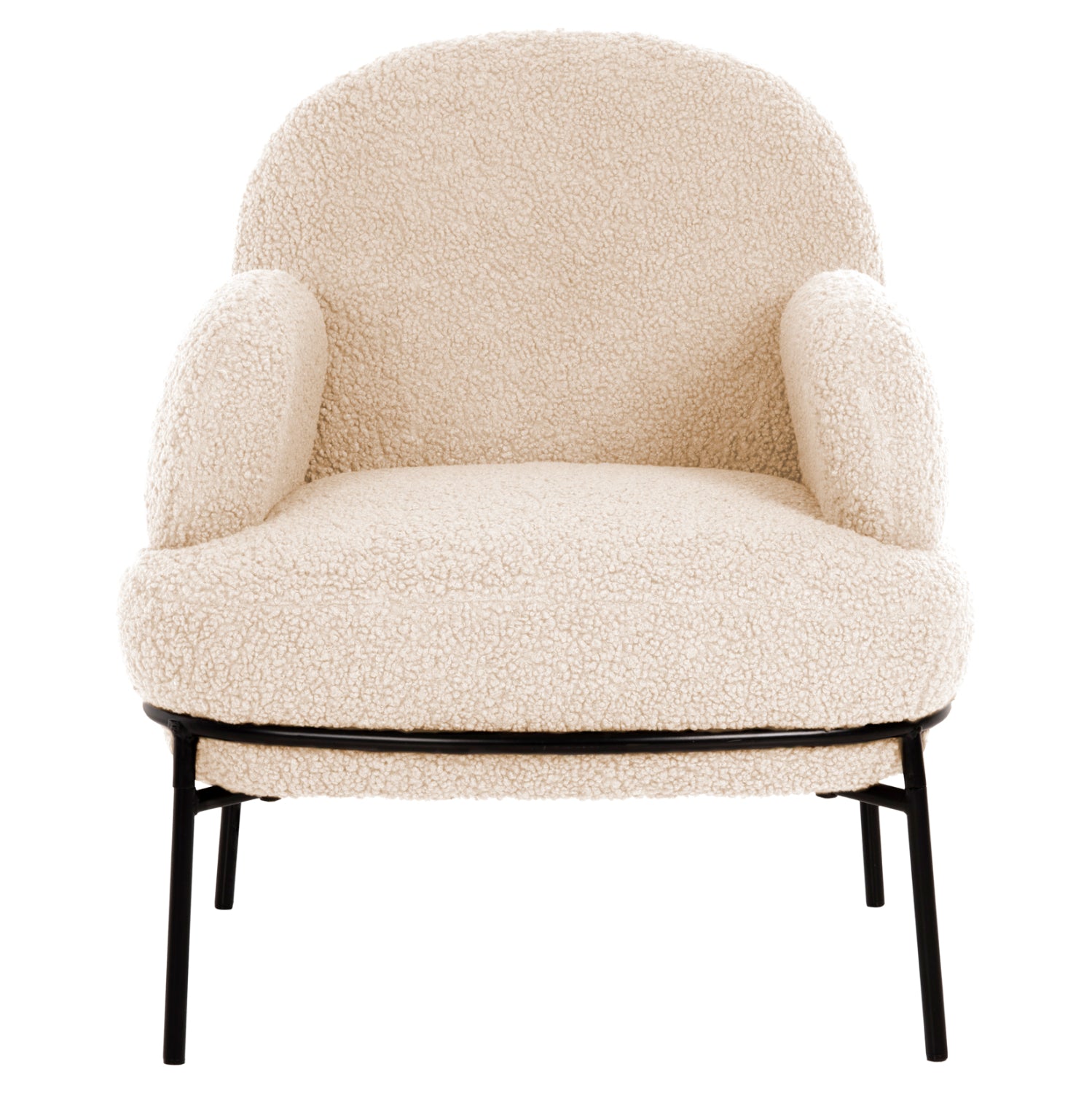 Кресло Агнес букле цвят бял-черен 74x71x83