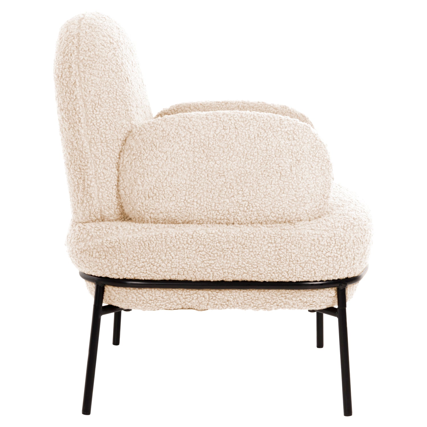 Кресло Агнес букле цвят бял-черен 74x71x83