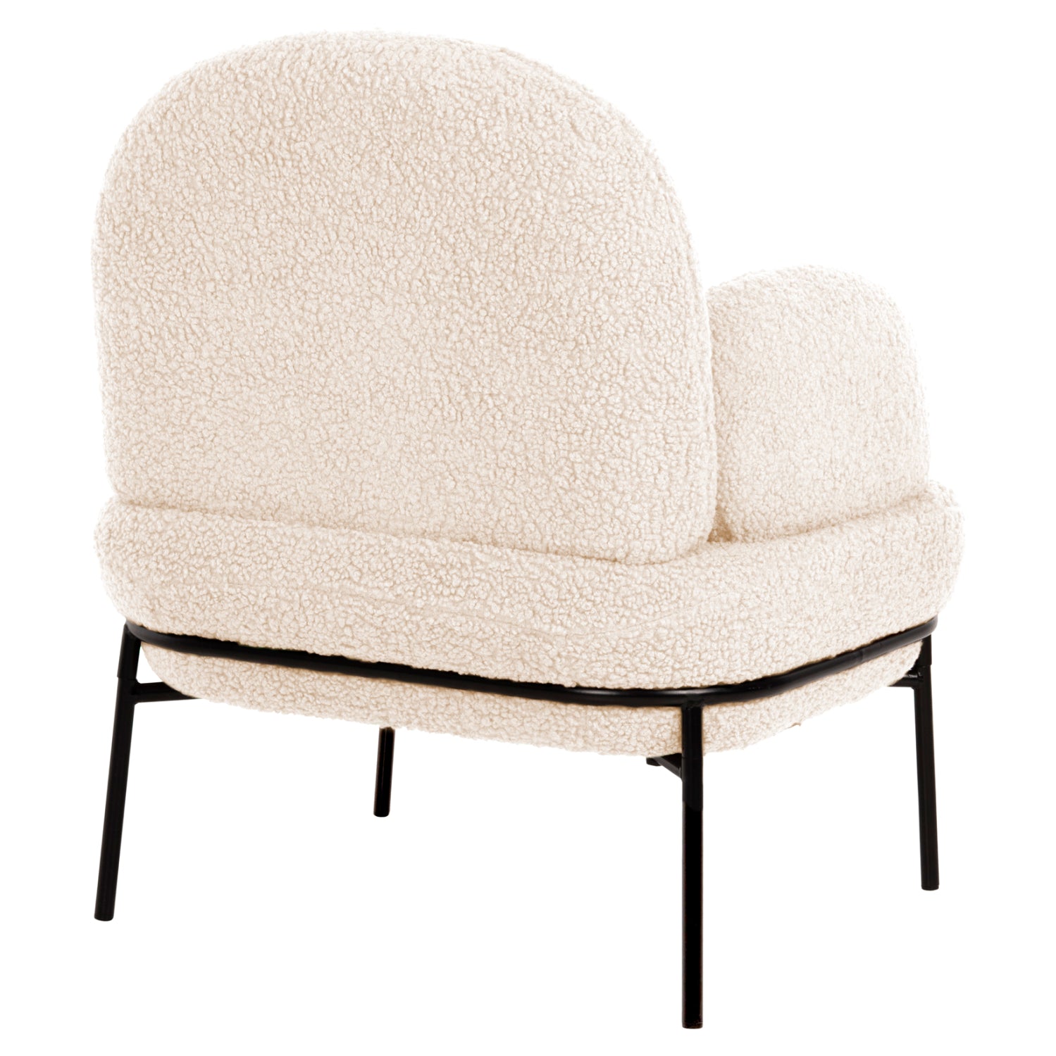 Кресло Агнес букле цвят бял-черен 74x71x83