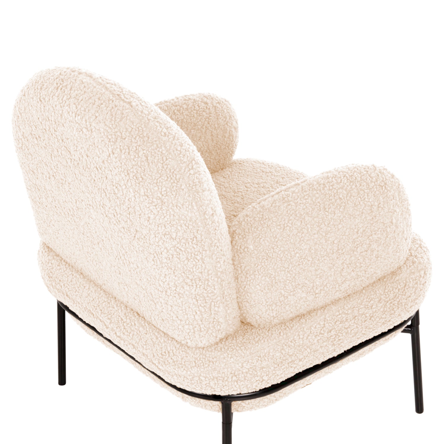 Кресло Агнес букле цвят бял-черен 74x71x83