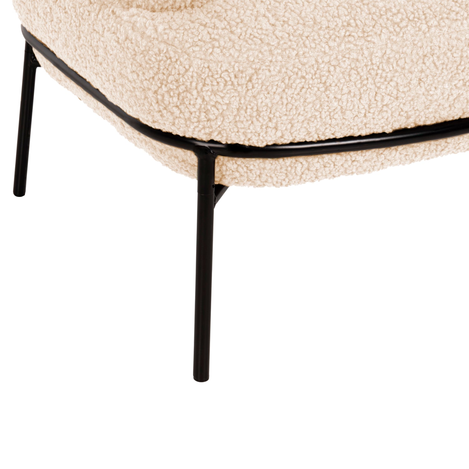 Кресло Агнес букле цвят бял-черен 74x71x83