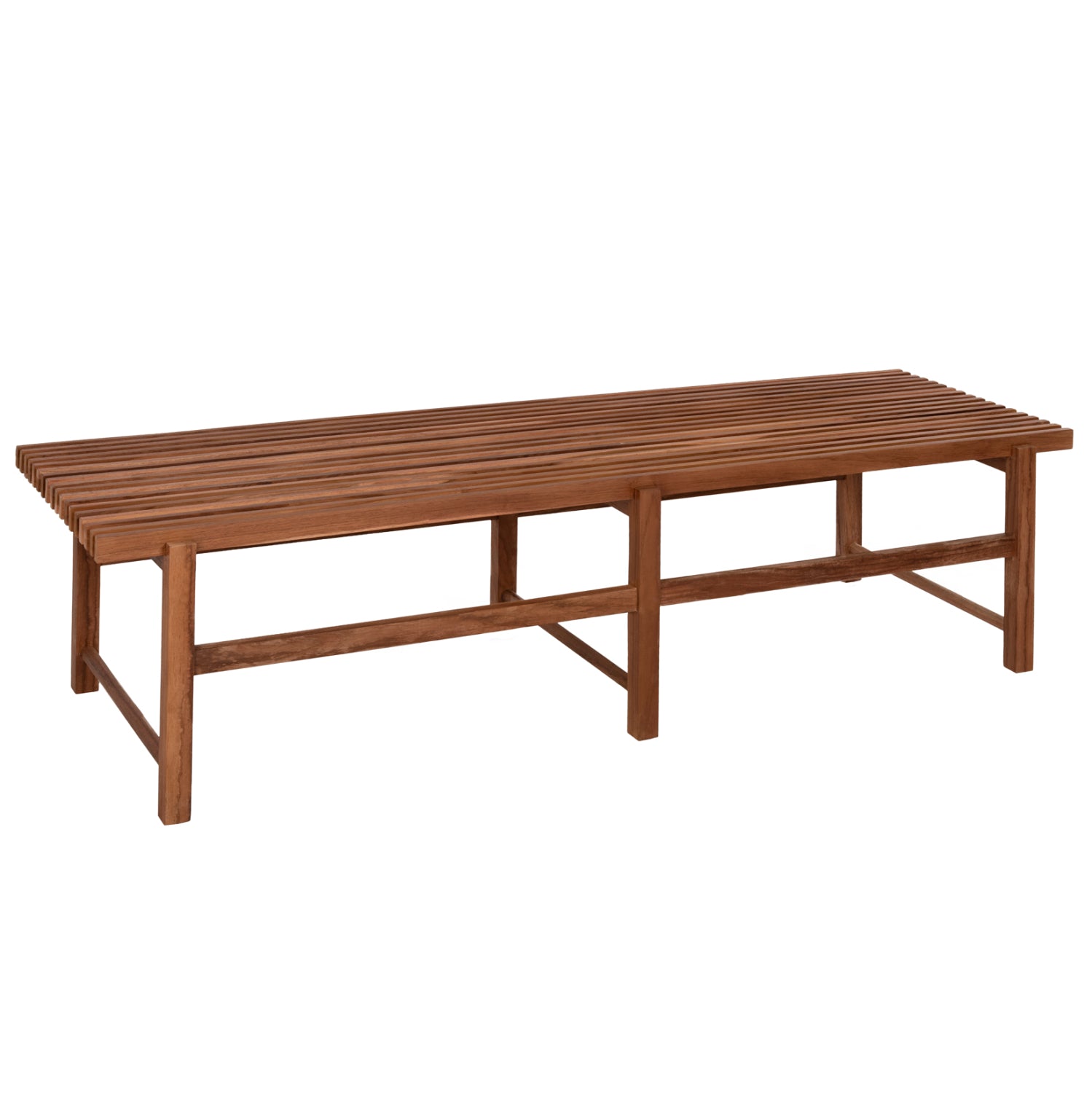 Триместна пейка KRON  от тиково дърво в естествен цвят 180x56x46см.