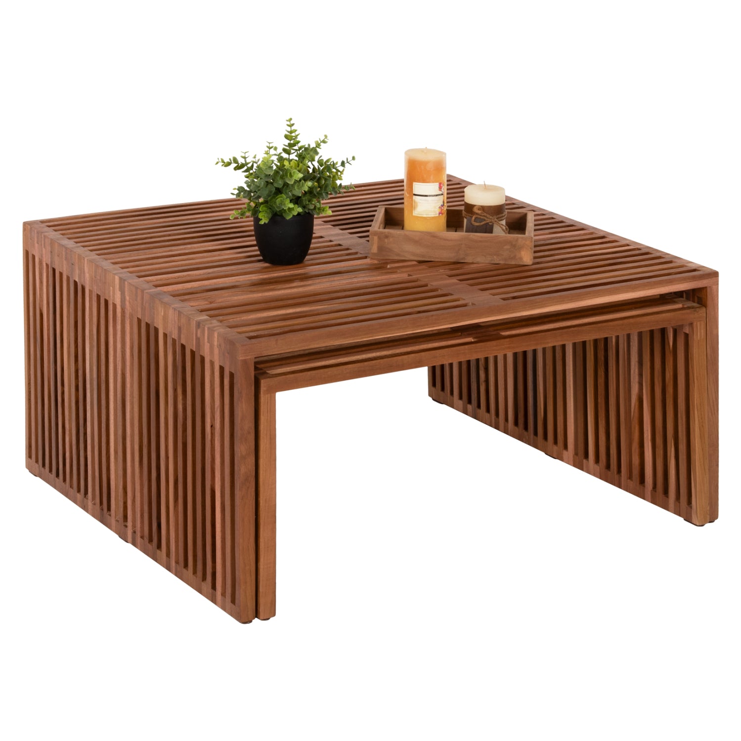 Комплект холни маси 2 бр NYA естествен цвят 86x79x46см