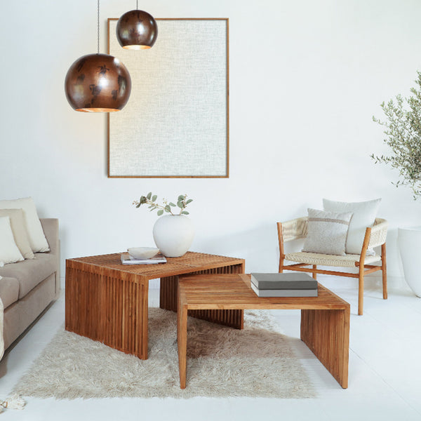 Комплект холни маси 2 бр NYA естествен цвят 86x79x46см
