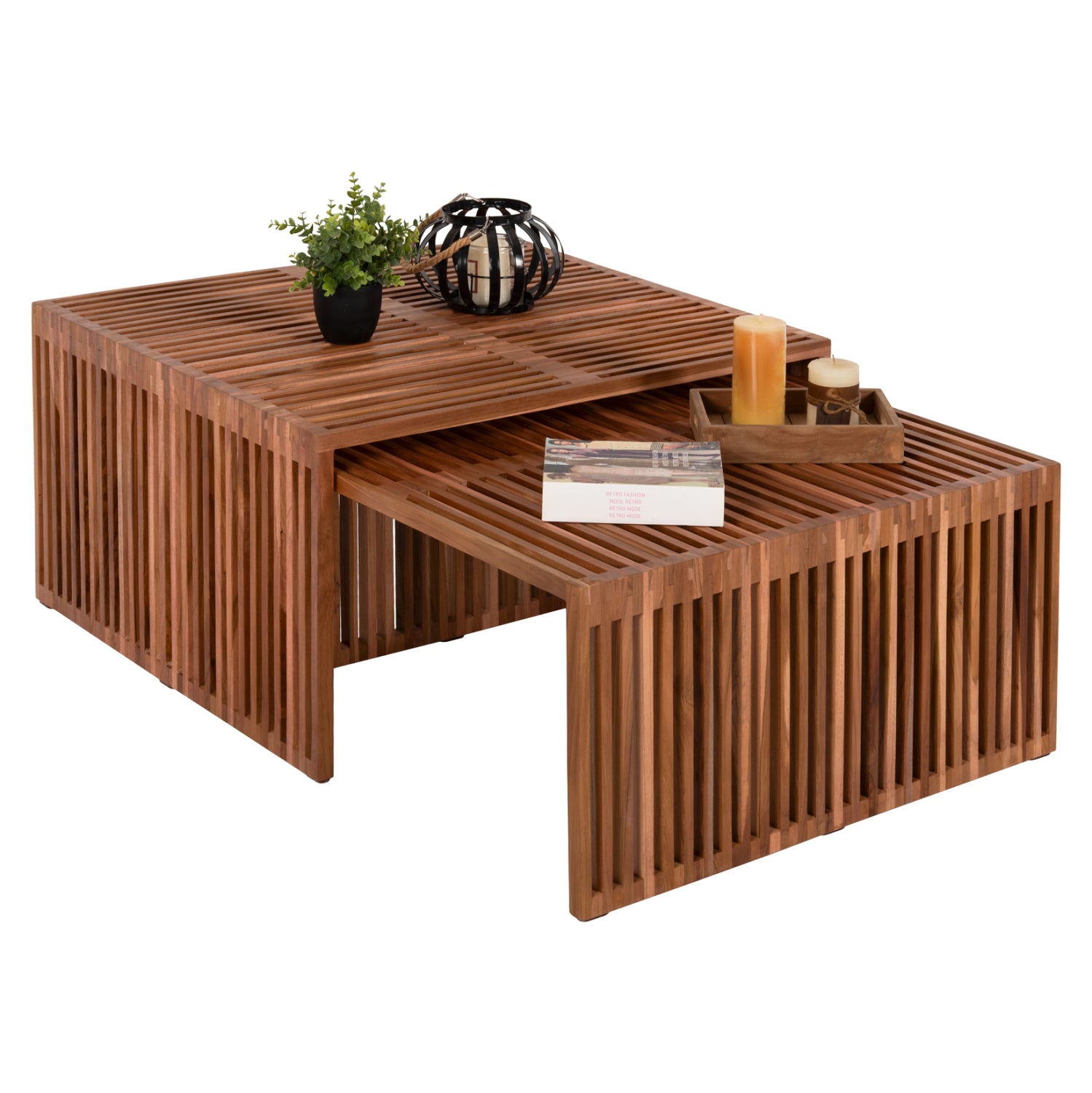 Комплект холни маси 2 бр NYA естествен цвят 86x79x46см
