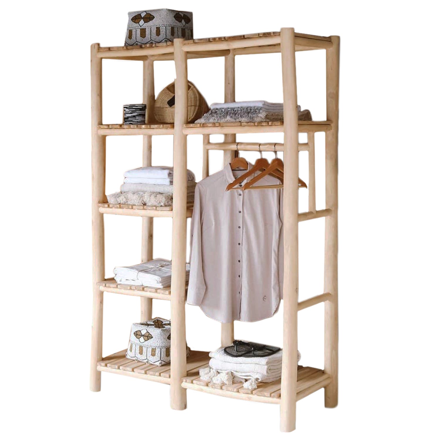 Етажерка BALEN натурал 120x50x180