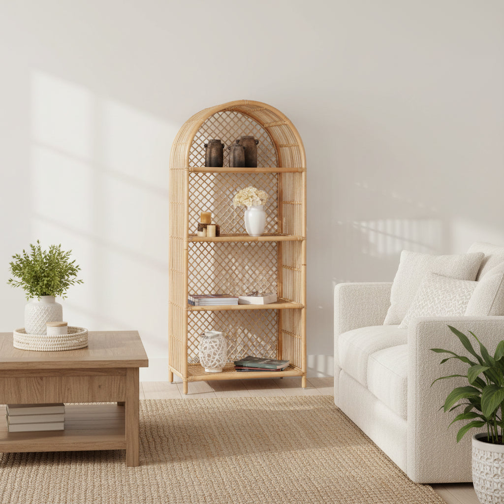 Библиотека SIMOK естествен ратан  80x40x182см