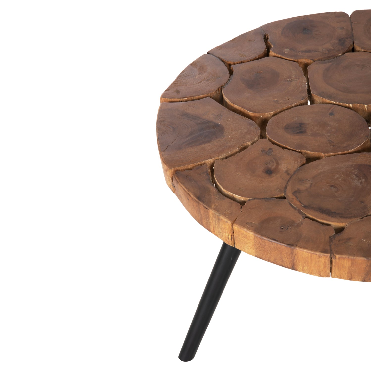 Холна маса RIBBEN дърво-метални крака Φ80x45см