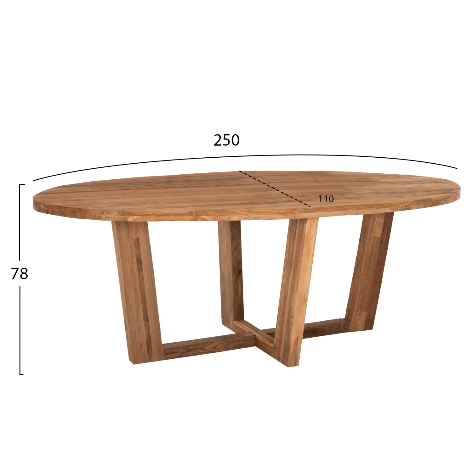 Маса CARIB   250x110x78-натурал