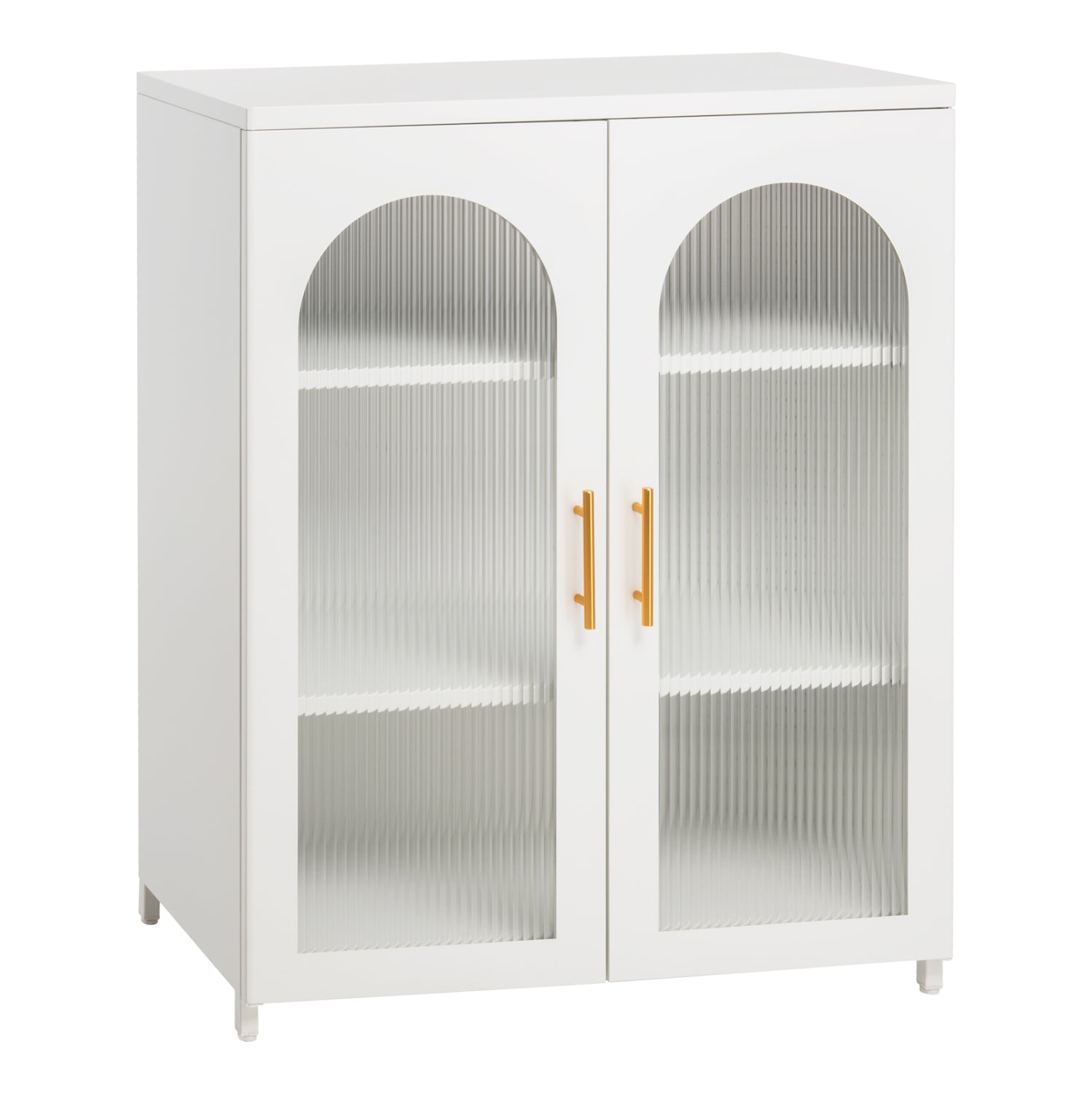 Витринен шкаф  CARIL бял цвят 80x37-40x102см