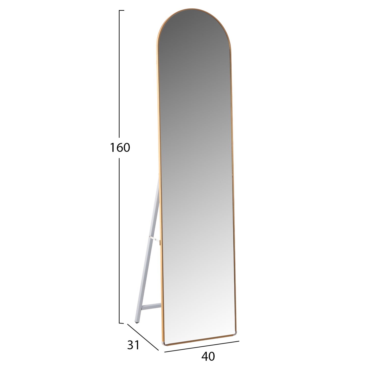Подово огледало Джоли златист цвят  40x31x160см