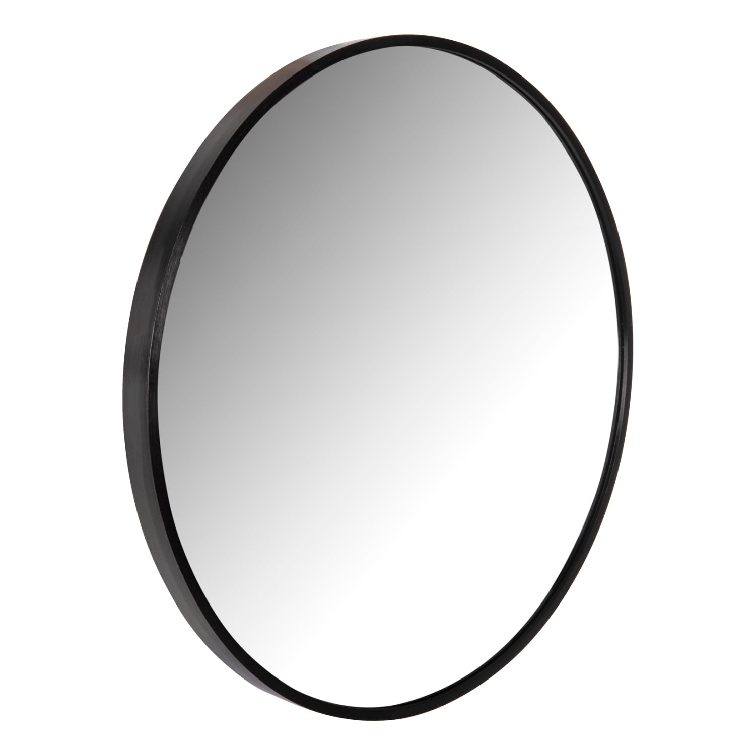 Стенно огледало алуминиева рамка в черен цвят Φ50х3см.