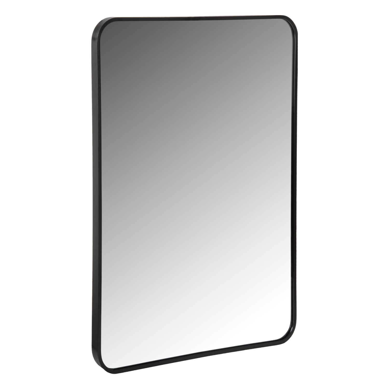 Стенно огледало с алуминиева рамка, черно 60x3x80см