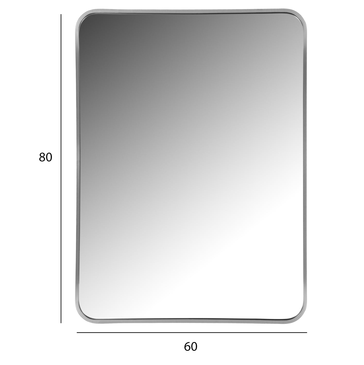 Огледало сребрист цвят рамка  60x3x80