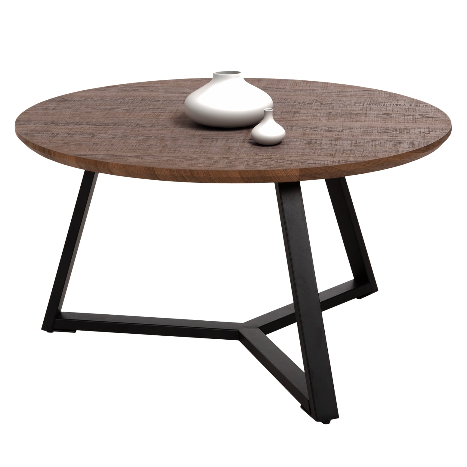 Холна маса ROCKET цвят орех-черен Φ80x42см