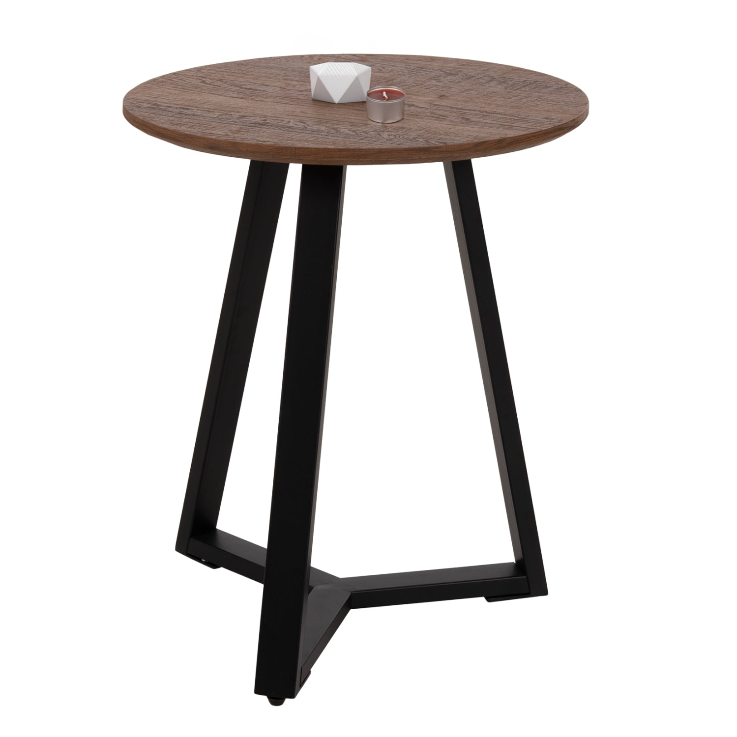 Странична масичка за кафе Парис орех-черен цвят  Φ45x55см