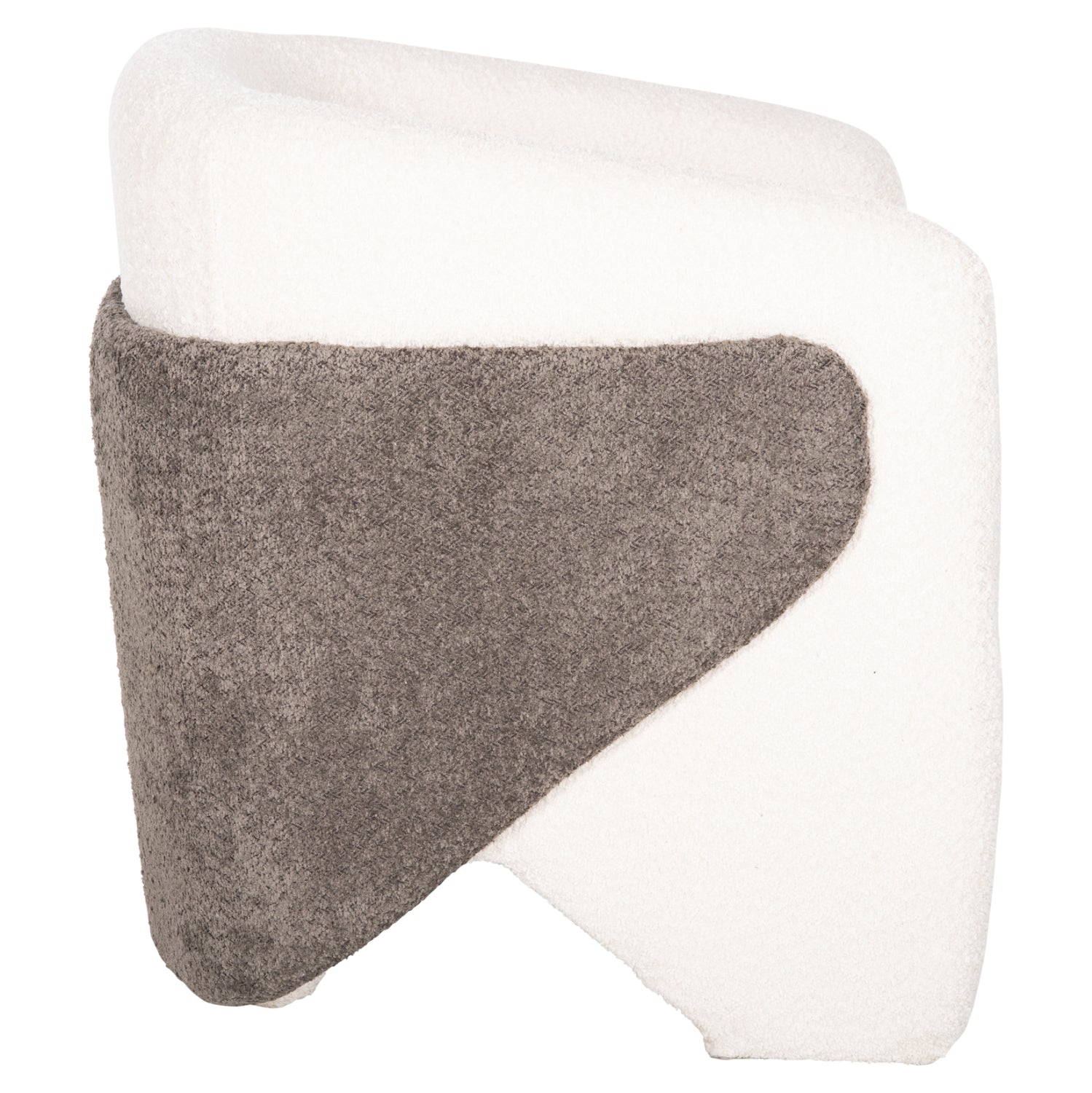 Кресло Допер букле цвят сив-бял  68x72x76