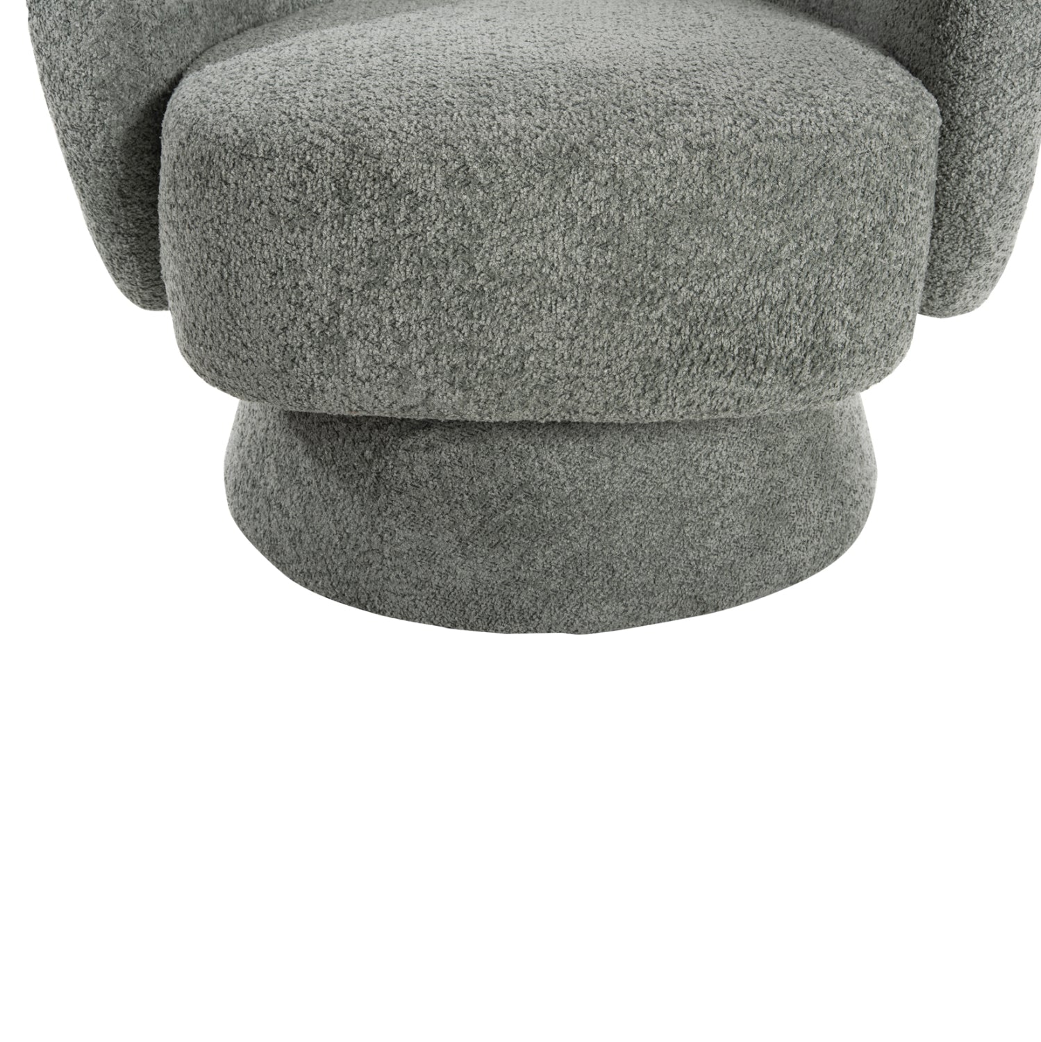 Кресло въртящо се  KARLEN букле цвят шам фъстък  79x79x76см