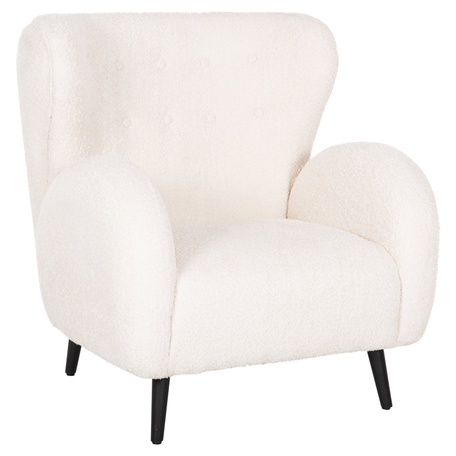 Кресло Крайли букле цвят екрю  83x87x89