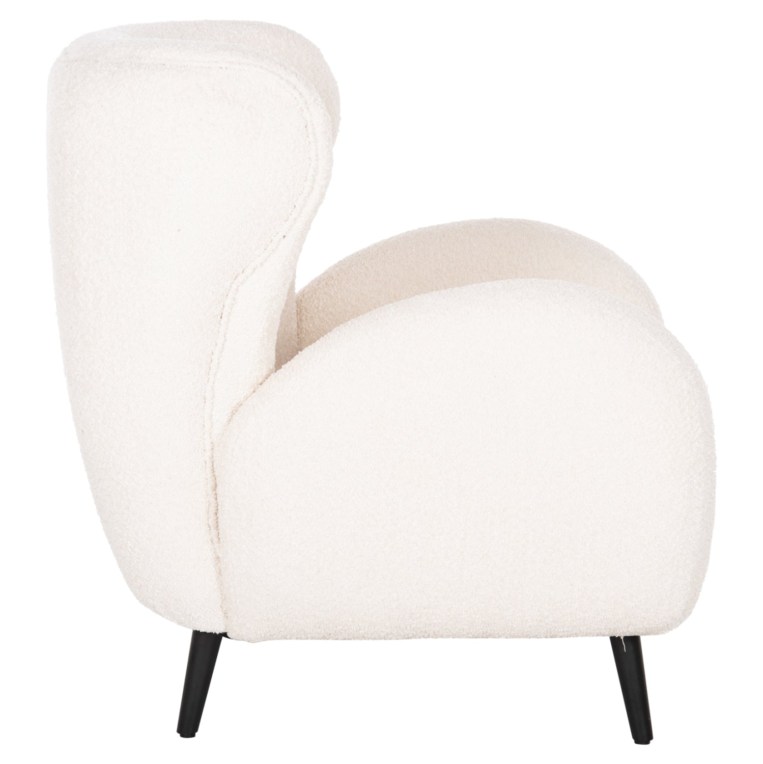 Кресло Крайли букле цвят екрю  83x87x89