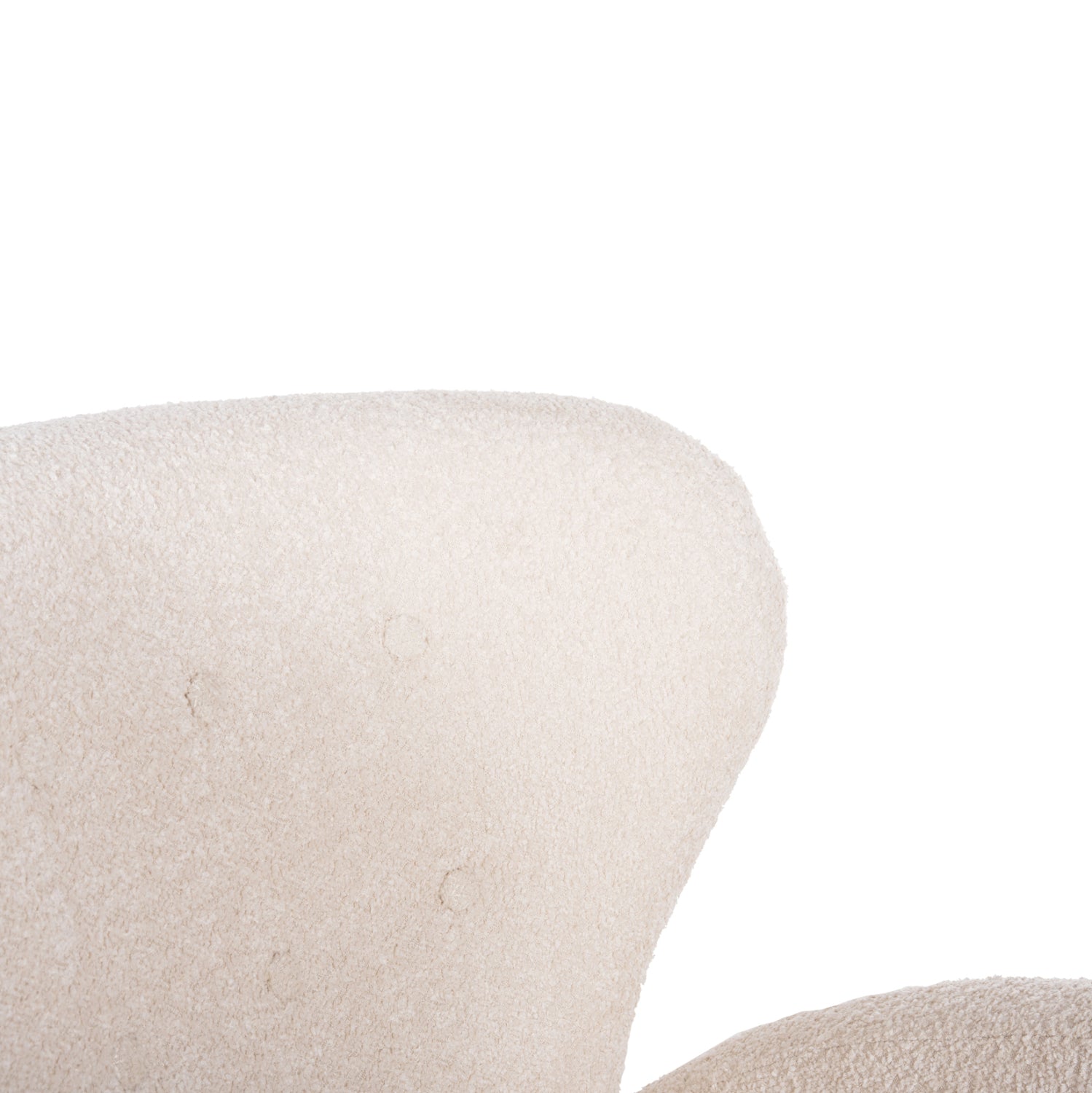 Кресло Крайли букле цвят екрю  83x87x89