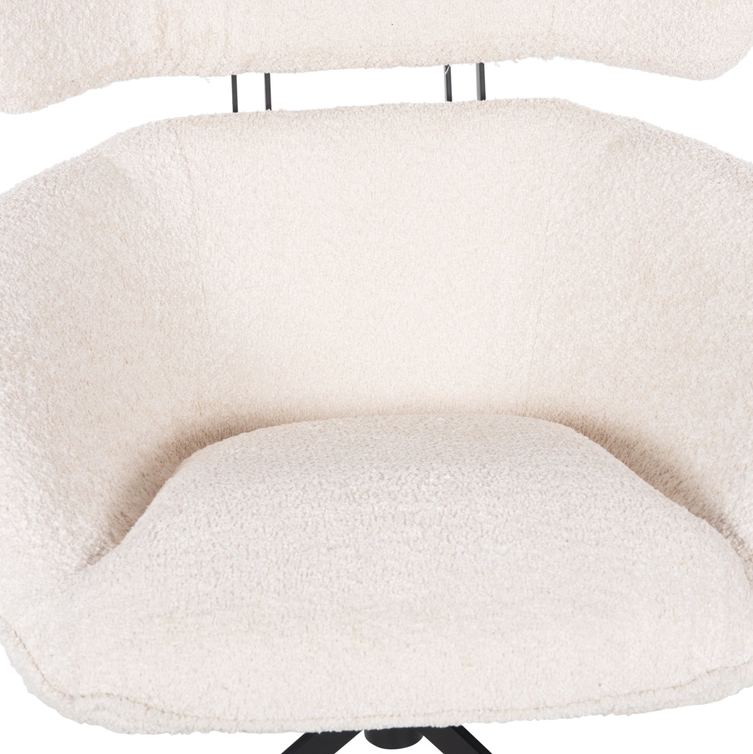 Кресло Брус букле цвят екрю  86x90x97