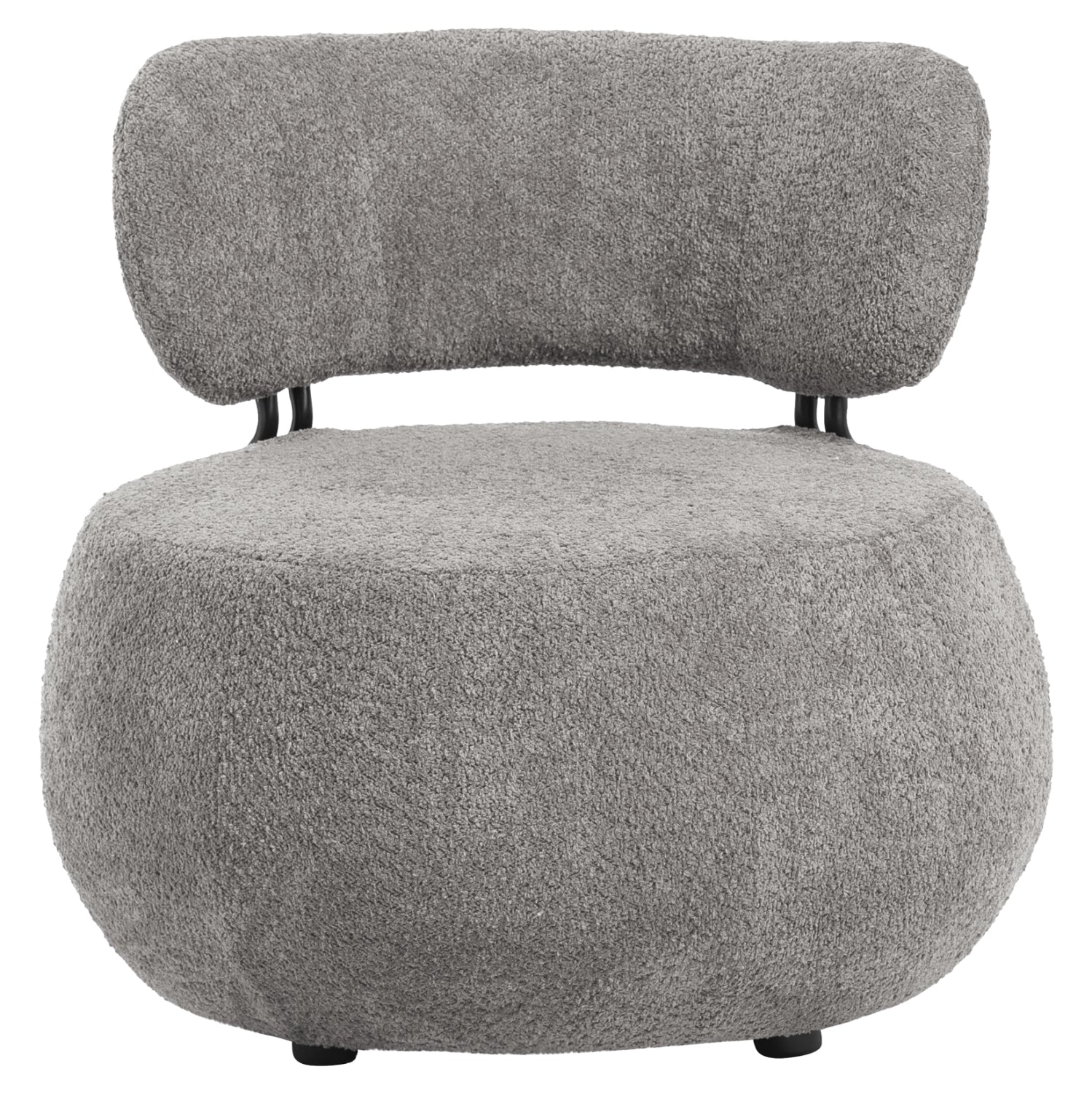 Кръгъл фотьойл   KARSEN сиво букле плат 75x75x75см.