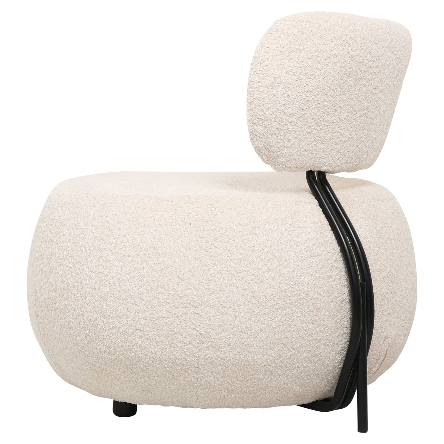 Кресло KARSEN  букле цвят екрю 75x75x75